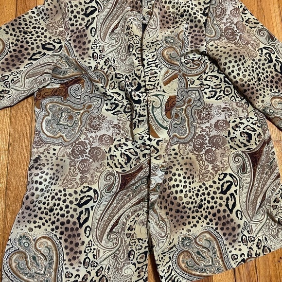 WILLOW RIDGE Women Size 24 Open Front Animal Print Elegant Lightweight Jacket - Picture 2 of 12